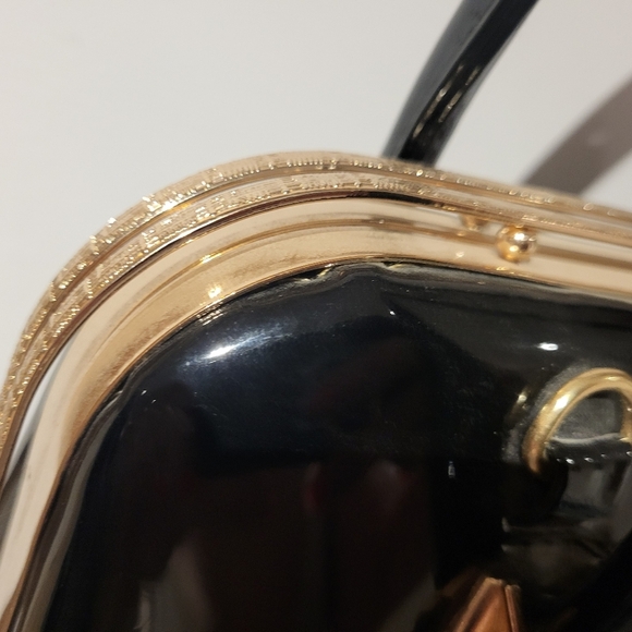 SOLD - Elegant Shinny Black Handbag - Picture 3 of 5